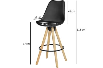 Barstolar Eschberger 2-pack - Svart/Brun - Möbler - Fåtölj & stolar - Barstol & barpall