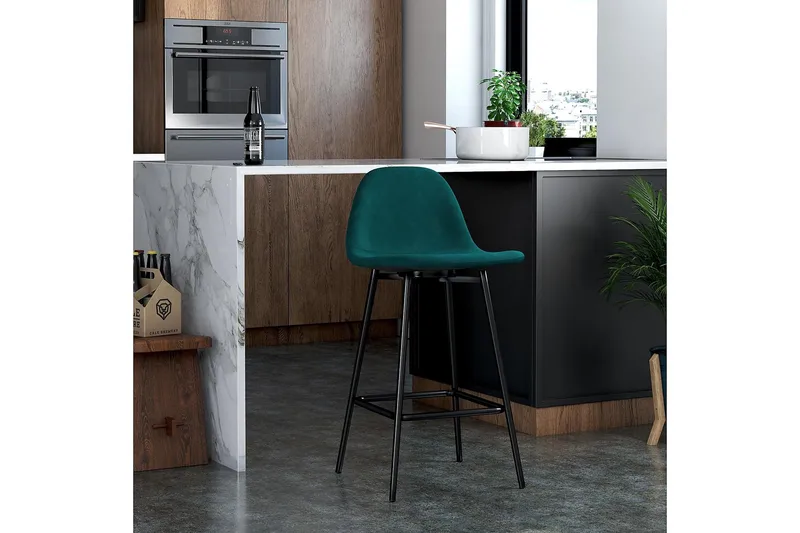 Calvin Barstol Grön/Sammet - Dorel Home - Möbler - Fåtölj & stolar - Barstol & barpall