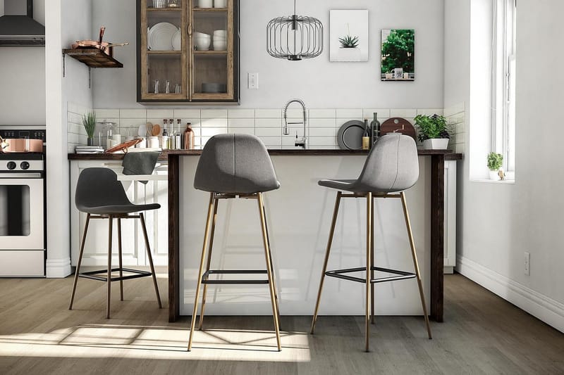 Copley Barstol Mörklinnegrå - Dorel Home - Möbler - Fåtölj & stolar - Barstol & barpall