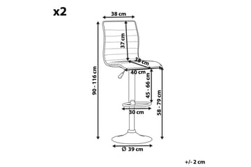 Lucernia Barstol 2-pack - Konstläder/Svart - Möbler - Fåtölj & stolar - Barstol & barpall