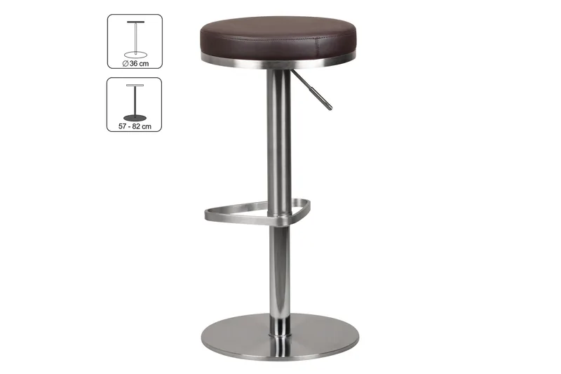 Norsen Barstol - Brun|Krom - Möbler - Fåtölj & stolar - Barstol & barpall