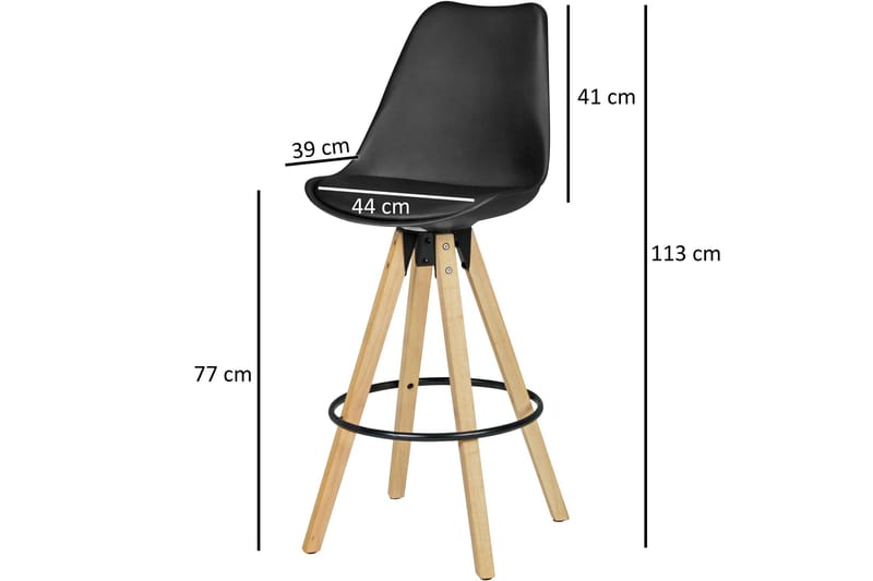 Sarkbank Barstolar 2-pack - Svart/Brun - Möbler - Fåtölj & stolar - Barstol & barpall