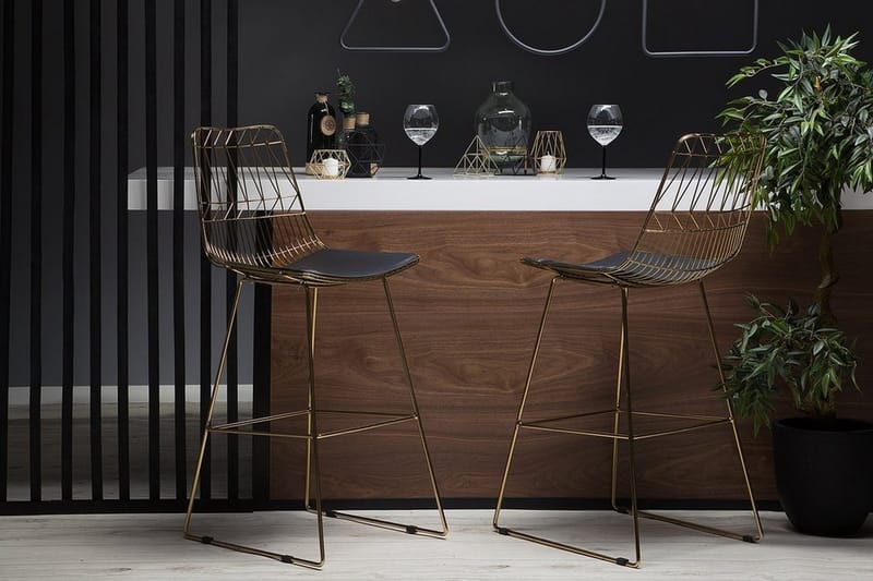 Set med 2 barstolar PRESTON Metall Guld 48cm - Guld - Möbler - Fåtölj & stolar - Barstol & barpall