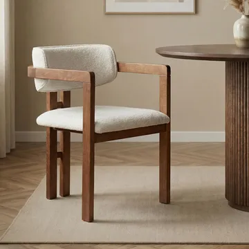 Bonavista Stol - vit och valnöt - Möbler - Fåtölj & stolar - Matstol & köksstol