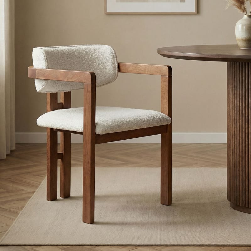 Bonavista Stol - vit och valnöt - Möbler - Fåtölj & stolar - Matstol & köksstol