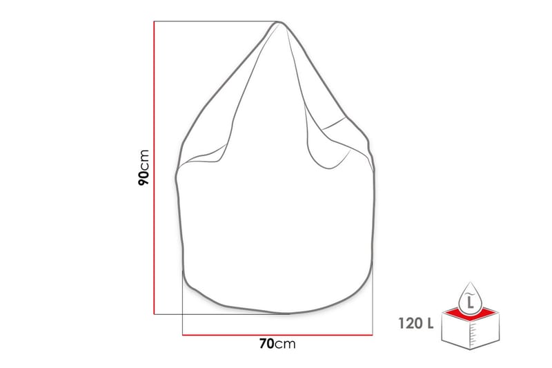Buzzie Sittsäck 70 cm - Grå - Möbler - Fåtölj & stolar - Sittsäck & saccosäck