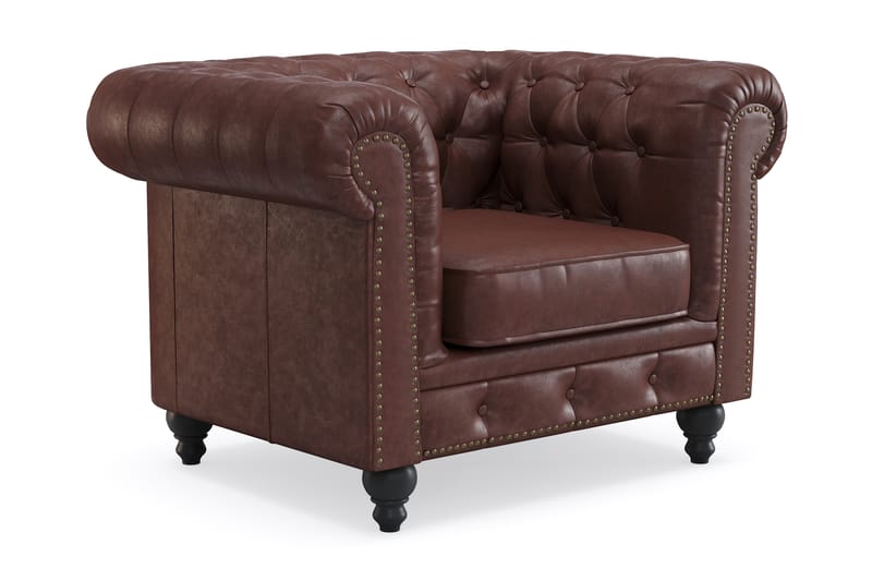 Chesterfield Deluxe Fåtölj - Mörkbrun - Möbler - Fåtölj & stolar - Fåtölj