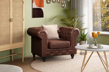 Chesterfield Deluxe Fåtölj - Mörkbrun - Möbler - Fåtölj & stolar - Fåtölj