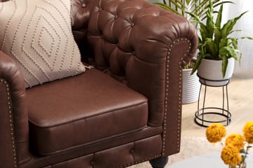 Chesterfield Deluxe Fåtölj - Mörkbrun - Möbler - Fåtölj & stolar - Fåtölj