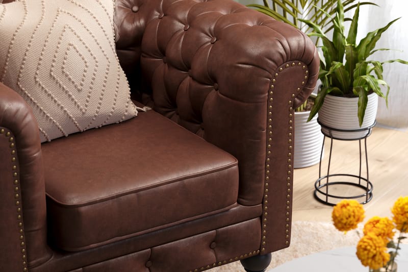 Chesterfield Deluxe Fåtölj - Mörkbrun - Möbler - Fåtölj & stolar - Fåtölj