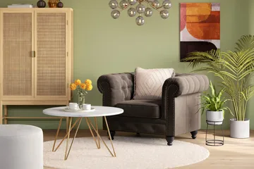 Chesterfield Deluxe Fåtölj - Mörkgrå - Möbler - Fåtölj & stolar - Fåtölj