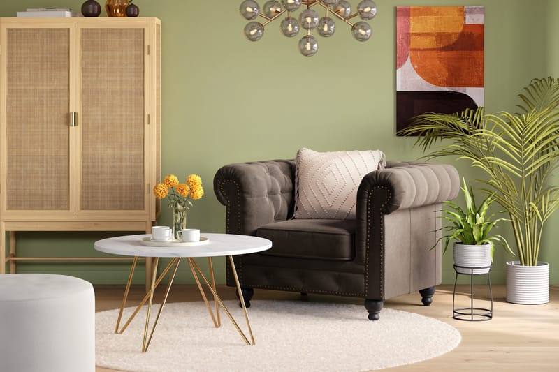 Chesterfield Deluxe Fåtölj - Mörkgrå - Möbler - Fåtölj & stolar - Fåtölj