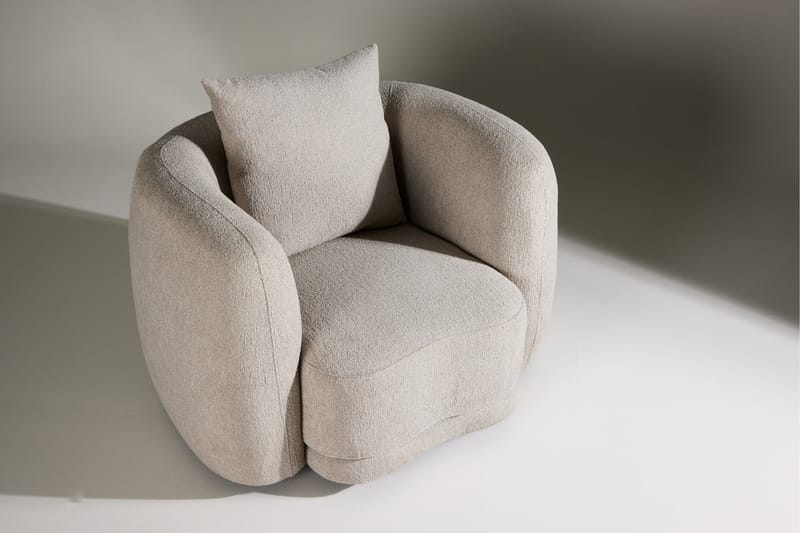 Cielo Modern Rund Fåtölj i Tyg - Beige - Möbler - Fåtölj & stolar - Fåtölj
