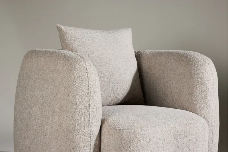Cielo Modern Rund Fåtölj i Tyg - Beige - Möbler - Fåtölj & stolar - Fåtölj