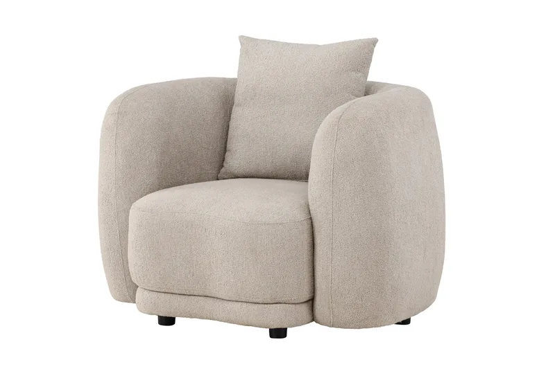Cielo Modern Rund Fåtölj i Tyg - Beige - Möbler - Fåtölj & stolar - Fåtölj