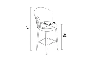 Cindrel Bargrupp 46 cm - Cream/Guld - Möbler - Fåtölj & stolar - Barstol & barpall