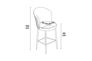 Cindrel Bargrupp 46 cm - Cream/Guld - Möbler - Fåtölj & stolar - Barstol & barpall