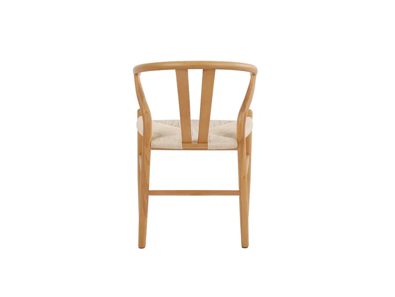 Dastoori Karmstol Matstol med Armstöd i Bokträ med Ek-utseende med Flätad Sits - Beige - Möbler - Fåtölj & stolar - Matstol & köksstol