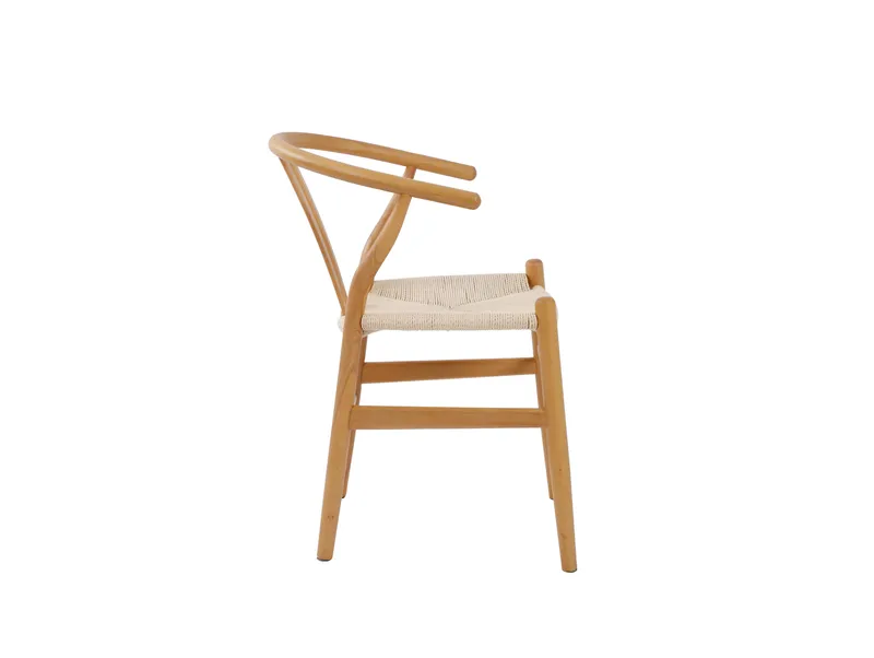 Dastoori Karmstol Matstol med Armstöd i Bokträ med Ek-utseende med Flätad Sits - Beige - Möbler - Fåtölj & stolar - Matstol & köksstol