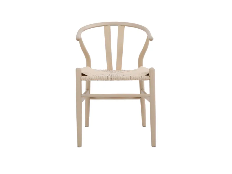 Dastoori Karmstol Matstol med Armstöd i Bokträ med Vitlaserad Ek-utseende med Flätad Sits - Beige - Möbler - Fåtölj & stolar - Matstol & köksstol