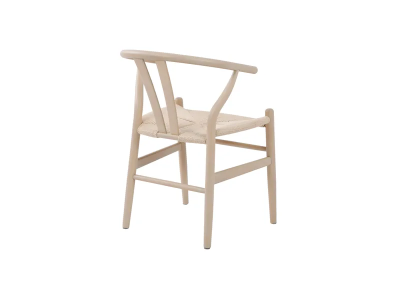 Dastoori Karmstol Matstol med Armstöd i Bokträ med Vitlaserad Ek-utseende med Flätad Sits - Beige - Möbler - Fåtölj & stolar - Matstol & köksstol