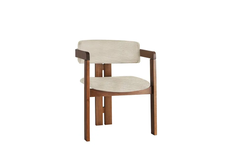 Dellon Karmstol - Ljusgrå/Valnöt - Möbler - Fåtölj & stolar - Matstol & köksstol