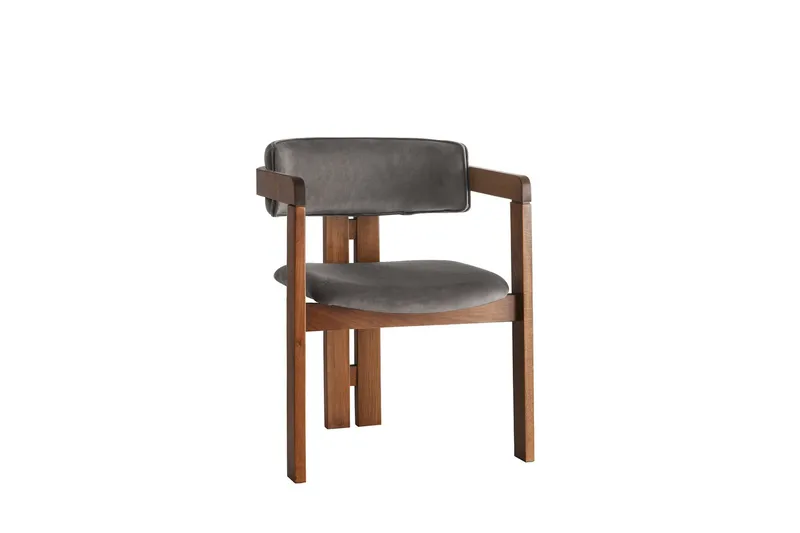 Dellon Karmstol - Valnöt/Antracit - Möbler - Fåtölj & stolar - Matstol & köksstol