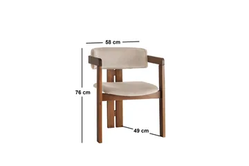 Dellon Karmstol - Valnöt/Beige - Möbler - Fåtölj & stolar - Matstol & köksstol