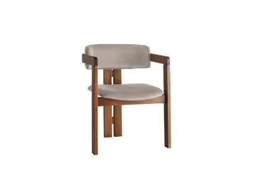 Dellon Karmstol - Valnöt/Ljusbrun - Möbler - Fåtölj & stolar - Matstol & köksstol