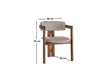 Dellon Karmstol - Valnöt/Ljusbrun - Möbler - Fåtölj & stolar - Matstol & köksstol