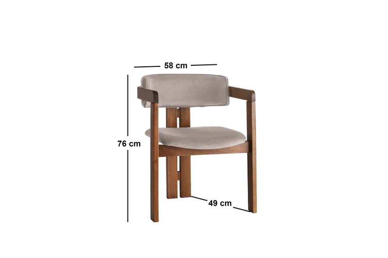 Dellon Karmstol - Valnöt/Ljusbrun - Möbler - Fåtölj & stolar - Matstol & köksstol