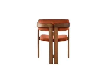 Dellon Karmstol - Valnöt/Röd - Möbler - Fåtölj & stolar - Matstol & köksstol