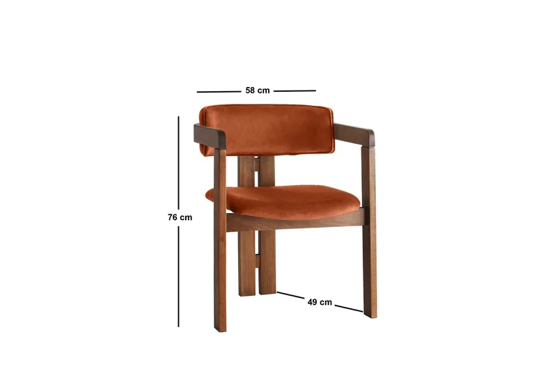 Dellon Karmstol - Valnöt/Röd - Möbler - Fåtölj & stolar - Matstol & köksstol