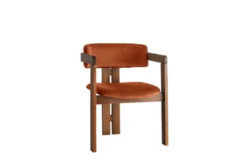 Dellon Karmstol - Valnöt/Röd - Möbler - Fåtölj & stolar - Matstol & köksstol