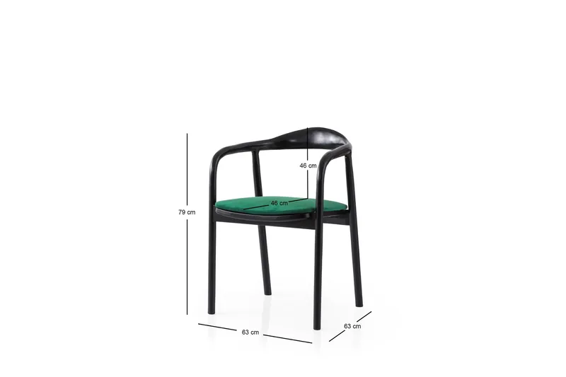 Deondre Karmstol - Svart/Grön - Möbler - Fåtölj & stolar - Matstol & köksstol