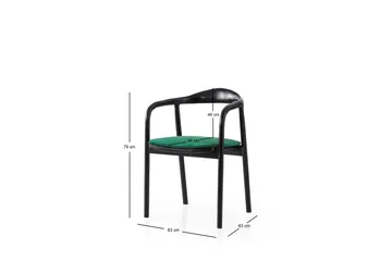 Deondre Karmstol - Svart/Grön - Möbler - Fåtölj & stolar - Matstol & köksstol