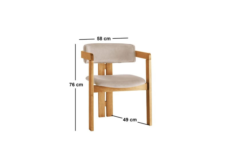 Dylana Karmstol - Ek/Beige - Möbler - Fåtölj & stolar - Matstol & köksstol