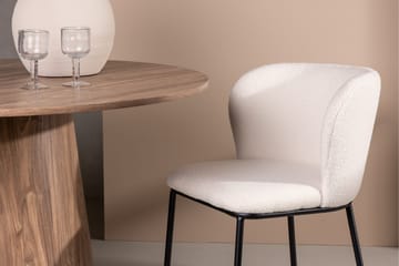 Edina Matstol i Bouclé med Metallben - Offwhite - Möbler - Fåtölj & stolar - Matstol & köksstol