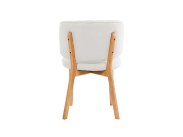 Eira Matstol och Köksstol i Trä med Ekutseende med Rundad Rygg och Tygsits - Beige - Möbler - Fåtölj & stolar - Matstol & köksstol