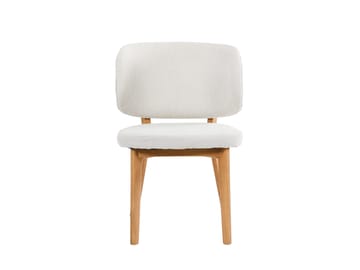 Eira Matstol och Köksstol i Trä med Ekutseende med Rundad Rygg och Tygsits - Beige - Möbler - Fåtölj & stolar - Matstol & köksstol
