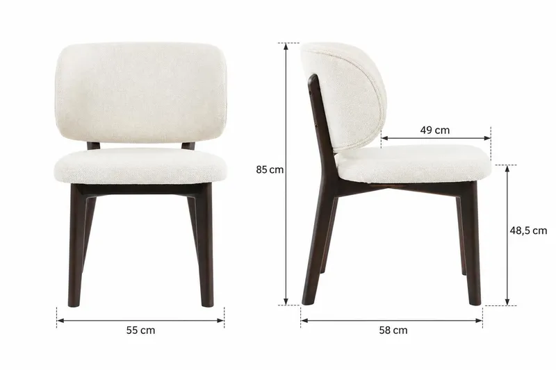Eira Matstol och Köksstol i Trä med Rökt Ekutseende med Rundad Rygg och Tygsits - Beige - Möbler - Fåtölj & stolar - Matstol & köksstol