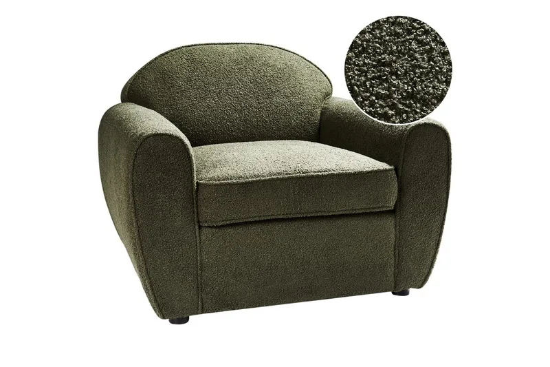 Ellede Modern Fåtölj i Boucle, Grön