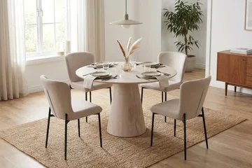 Elsie Matstol Sammet - Beige - Möbler - Fåtölj & stolar - Matstol & köksstol