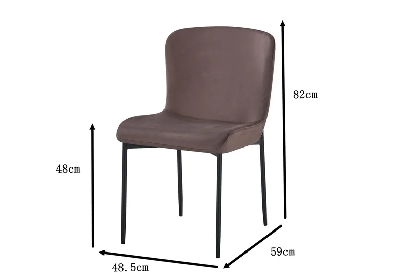 Elsie Matstol Sammet - Brun - Möbler - Fåtölj & stolar - Matstol & köksstol
