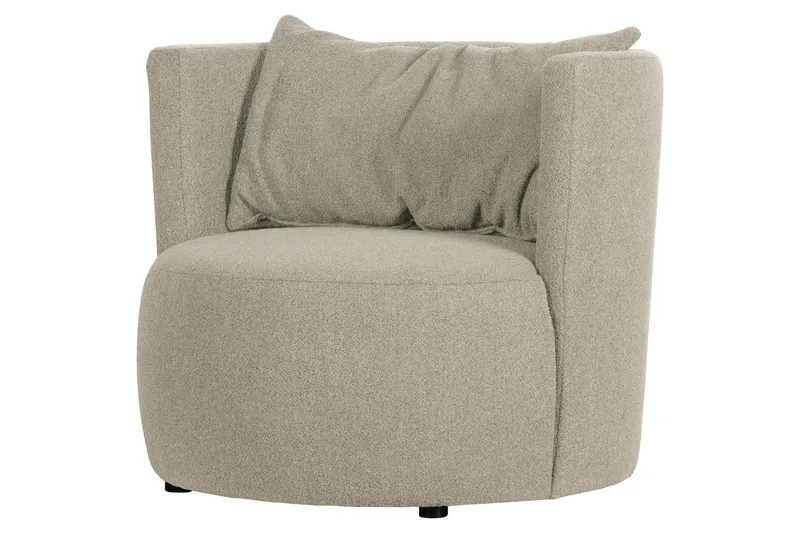 Explore Rund Fåtölj i Boucle, Beige