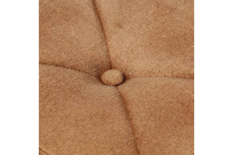 Öronlappsfåtölj med fotpall brun kanvas - Brun - Öronlappsfåtölj - Fåtölj med fotpall