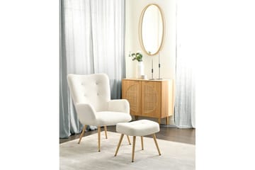 Öronlappsfåtölj Vejle - Beige, svart - Möbler - Fåtölj & stolar - Fåtölj - Öronlappsfåtölj