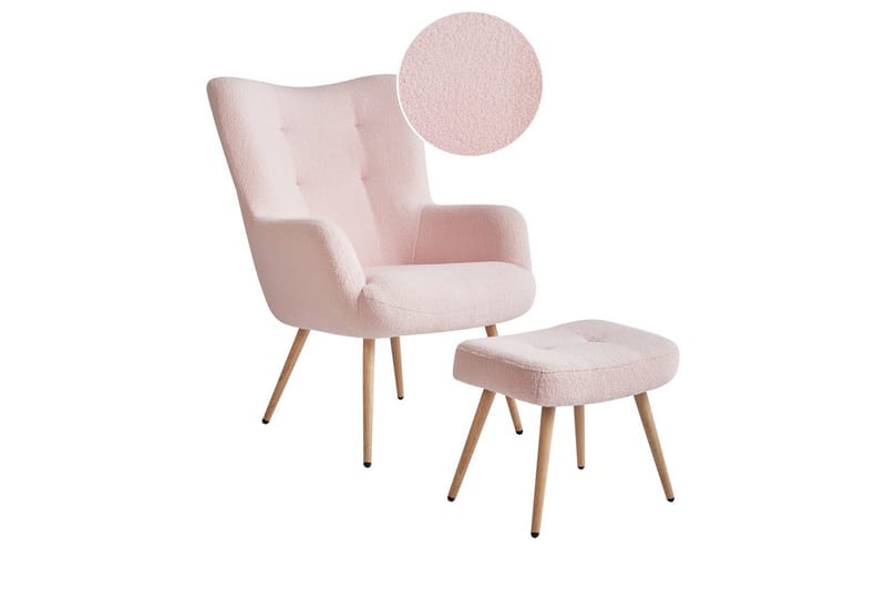 Öronlappsfåtölj Vejle - Beige, vit - Möbler - Fåtölj & stolar - Fåtölj - Öronlappsfåtölj