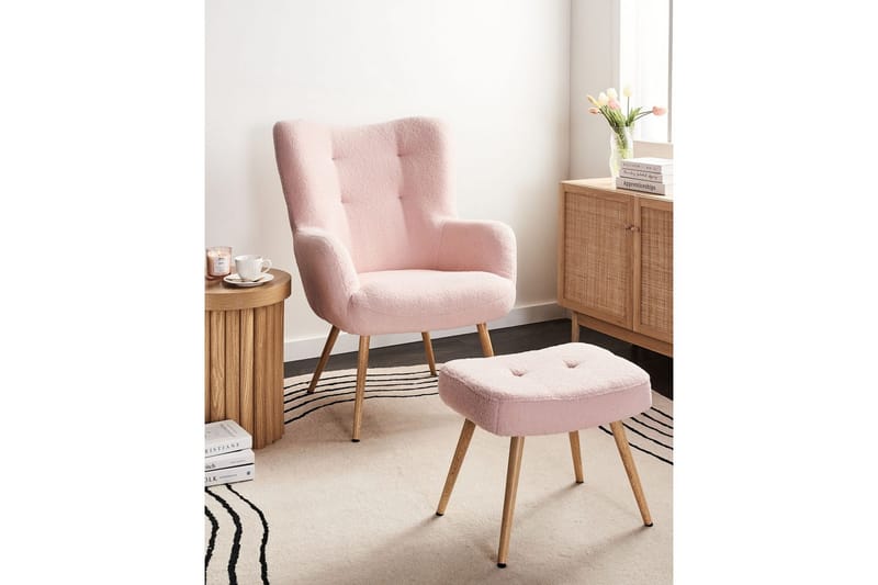 Öronlappsfåtölj Vejle - Beige, vit - Möbler - Fåtölj & stolar - Fåtölj - Öronlappsfåtölj