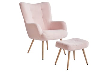 Öronlappsfåtölj Vejle - Beige, vit - Möbler - Fåtölj & stolar - Fåtölj - Öronlappsfåtölj